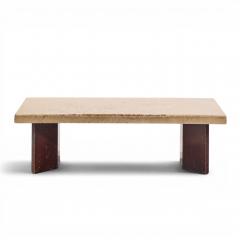  Johnson Furniture Paul Frankl for Johnson Furniture Mid Century Mahogany and Cork Coffee Table - 4657361