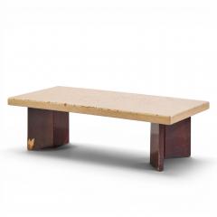  Johnson Furniture Paul Frankl for Johnson Furniture Mid Century Mahogany and Cork Coffee Table - 4657366