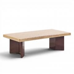  Johnson Furniture Paul Frankl for Johnson Furniture Mid Century Mahogany and Cork Coffee Table - 4659617