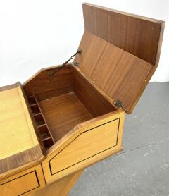  Johnson Furniture UNUSUAL INLAID MAHOGANY ART DECO VANITY WITH BAKELITE HANDLE - 3480838