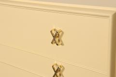  Johnson Furniture Vintage Ten Drawer Dresser Debonaire Cabinet with Brass X Pulls by Paul Frankl - 4696238