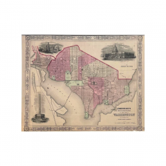  Johnson and Ward 1865 Johnsons Georgetown and The City of Washington Map by Johnson and Ward - 3810419