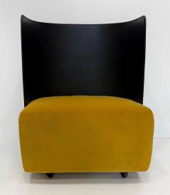  Jonathan De Pas Donato D Urbino Paolo Lomazzi DUrbino Lomazzi for Zanotta 1984 Campo High Back Chair in Leather and Fabric - 4205427