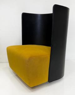  Jonathan De Pas Donato D Urbino Paolo Lomazzi DUrbino Lomazzi for Zanotta 1984 Campo High Back Chair in Leather and Fabric - 4205434