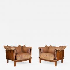  Jonathan De Pas Donato D Urbino Paolo Lomazzi Pair 1970s Pitti lounge chairs by De Pas DUrbino Lomazzi - 2974417