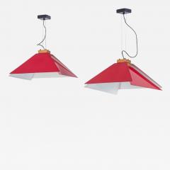  Jonathan De Pas Donato D Urbino Paolo Lomazzi Pair Of Ceiling Pendants Kazuko  - 4648077