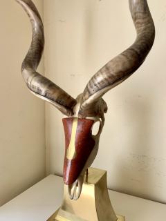  Jonson Marcius Kudu Skull Sculpture Style of Karl Springer - 1063753