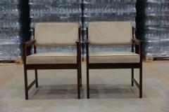  Jorge Jabour Midcentury Modern Armchairs in Hardwood Beige Fabric by Jorge Jabour Brazil - 3357313