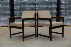  Jorge Jabour Midcentury Modern Armchairs in Hardwood Beige Fabric by Jorge Jabour Brazil - 3357314