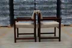  Jorge Jabour Midcentury Modern Armchairs in Hardwood Beige Fabric by Jorge Jabour Brazil - 3357316