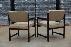  Jorge Jabour Midcentury Modern Armchairs in Hardwood Beige Fabric by Jorge Jabour Brazil - 3357317