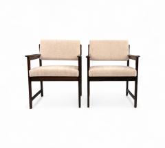  Jorge Jabour Pair of Armchairs in Rosewood Mohair Jorge Jabour 1960s Lot 442 - 4377256