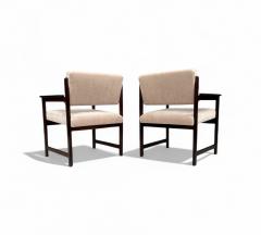  Jorge Jabour Pair of Armchairs in Rosewood Mohair Jorge Jabour 1960s Lot 442 - 4377260