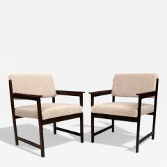  Jorge Jabour Pair of Armchairs in Rosewood Mohair Jorge Jabour 1960s Lot 442 - 4379156