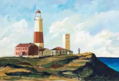  Jose Maria Ansalone Jose Maria Ansalone Montauk Point Lighthouse Painting on Canvas 2007 - 3556287