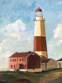  Jose Maria Ansalone Jose Maria Ansalone Montauk Point Lighthouse Painting on Canvas 2007 - 3556338
