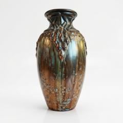  Joseph Mougin Nancy Large Art Deco Stoneware Vase by Mougin Nancy Bronze Flamb Crystalline Glaze - 4798976
