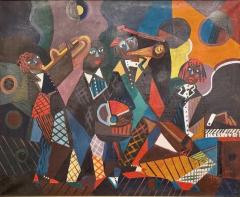  Jozef Popczyk Jozef Popczyk Cubist Art Deco Jazz Painting Paris Nightlife Scene  - 4776299