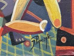  Jozef Popczyk Jozef Popczyk Cubist Art Deco Painting Female Forms of Geometric Shapes - 3810919