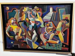  Jozef Popczyk Jozef Popczyk Cubist Art Deco Painting Female Forms of Geometric Shapes - 3810921
