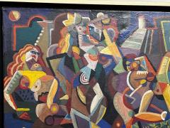  Jozef Popczyk Jozef Popczyk Cubist Art Deco Painting Female Forms of Geometric Shapes - 3810922