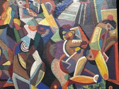  Jozef Popczyk Jozef Popczyk Cubist Art Deco Painting Female Forms of Geometric Shapes - 3810968