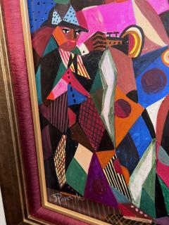  Jozef Popczyk Jozef Popczyk Cubist Art Deco Painting Music Duo - 3810903