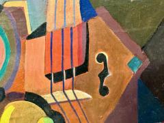  Jozef Popczyk Jozef Popczyk Cubist Art Deco Painting Music Still Life - 3982878