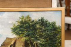  Julien T Felt Belgian Julien Tfelt 1890s Gilt Framed Oil Painting Depicting a Farmyard Scene - 3498336