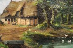  Julien T Felt Belgian Julien Tfelt 1890s Gilt Framed Oil Painting Depicting a Farmyard Scene - 3498413