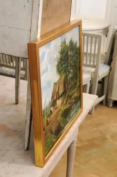  Julien T Felt Belgian Julien Tfelt 1890s Gilt Framed Oil Painting Depicting a Farmyard Scene - 3498429