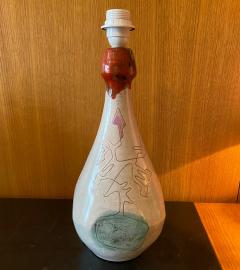  Juliette Derel Jean Rivier Ceramic lamp by Juliette Derel and Jean Rivier Vallauris France 1950s - 2780406