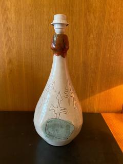  Juliette Derel Jean Rivier Ceramic lamp by Juliette Derel and Jean Rivier Vallauris France 1950s - 2780407