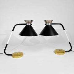  Jumo Pair of table lamps in brass and painted metal - 1508951