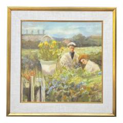  June Woolsey Original Impressionist Garden Scene Oil Painting by June Woolsey - 3207996