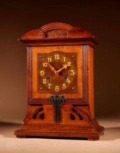  Junghans Art Nouveau Jugendstile Mahogany Mantel Clock - 3264553