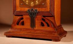  Junghans Art Nouveau Jugendstile Mahogany Mantel Clock - 3264565