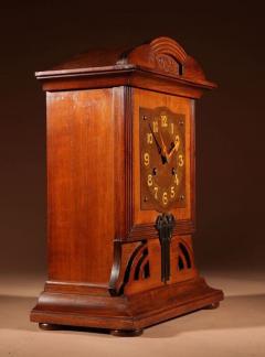  Junghans Art Nouveau Jugendstile Mahogany Mantel Clock - 3264566
