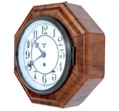  Junghans Uhren GmbH Art Deco Period Walnut Octagonal Shaped Wall Clock by Junghans circa 1920 - 3550107