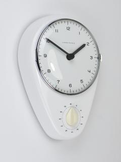  Junghans Uhren GmbH Max Bill White Wall Clock Timer Mid Century Modern Junghans Germany 1950s - 4431450