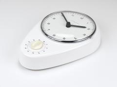  Junghans Uhren GmbH Max Bill White Wall Clock Timer Mid Century Modern Junghans Germany 1950s - 4431459