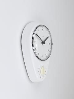  Junghans Uhren GmbH Max Bill White Wall Clock Timer Mid Century Modern Junghans Germany 1950s - 4431497