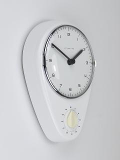  Junghans Uhren GmbH Max Bill White Wall Clock Timer Mid Century Modern Junghans Germany 1950s - 4431499
