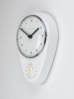  Junghans Uhren GmbH Max Bill White Wall Clock Timer Mid Century Modern Junghans Germany 1950s - 4431508