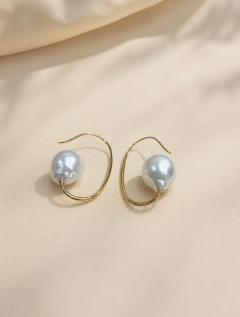  Just Jules Baroque South Sea Pearl Gold Back Hoop Earrings Just Jules 2026 - 4711316