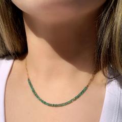  Just Jules Emerald Diamond Station Yellow Gold One of a Kind Necklace Just Jules 2024 - 4710385