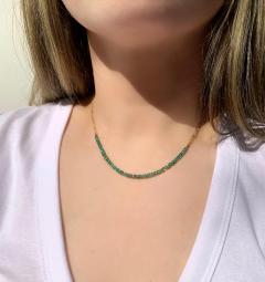  Just Jules Emerald Diamond Station Yellow Gold One of a Kind Necklace Just Jules 2024 - 4710404