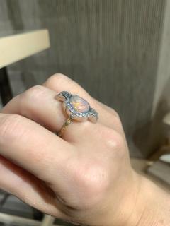  Just Jules Vintage Watch Australian Opal White Diamond Blue Sapphire Gold Ring Just Jules - 4706421