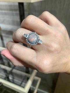  Just Jules Vintage Watch Australian Opal White Diamond Blue Sapphire Gold Ring Just Jules - 4706422