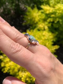 Just Jules Vintage Watch Australian Opal White Diamond Blue Sapphire Gold Ring Just Jules - 4706444